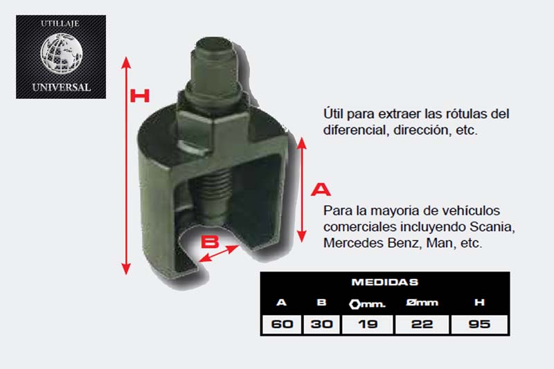 Extractor de rótulas para camiones ligeros y SUV, 32 mm - Precio: 140,89 €  - Megataller
