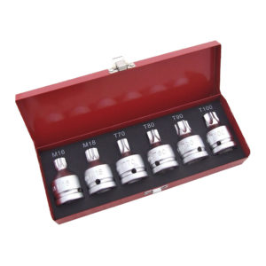 Juegos de puntas en vaso 3/4" Torx Inviolable y XZN Inviolables 6 pzs.